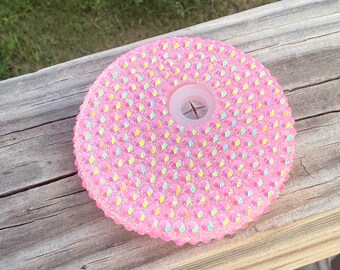 Light Pink-Rhinestone Acrylic Tumbler Lid, made for 16-20oz Tumblers! Interchangeable!