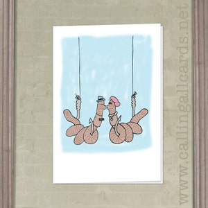 Worms - Jahrestag/Hochzeitskarte für Freunde und Verwandte