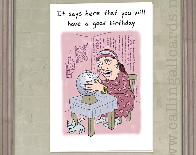 Fortune Teller Birthday Card Etsy