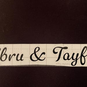 Vinyl sticker name label, lettering, company sticker, shiny gold name lettering individual,