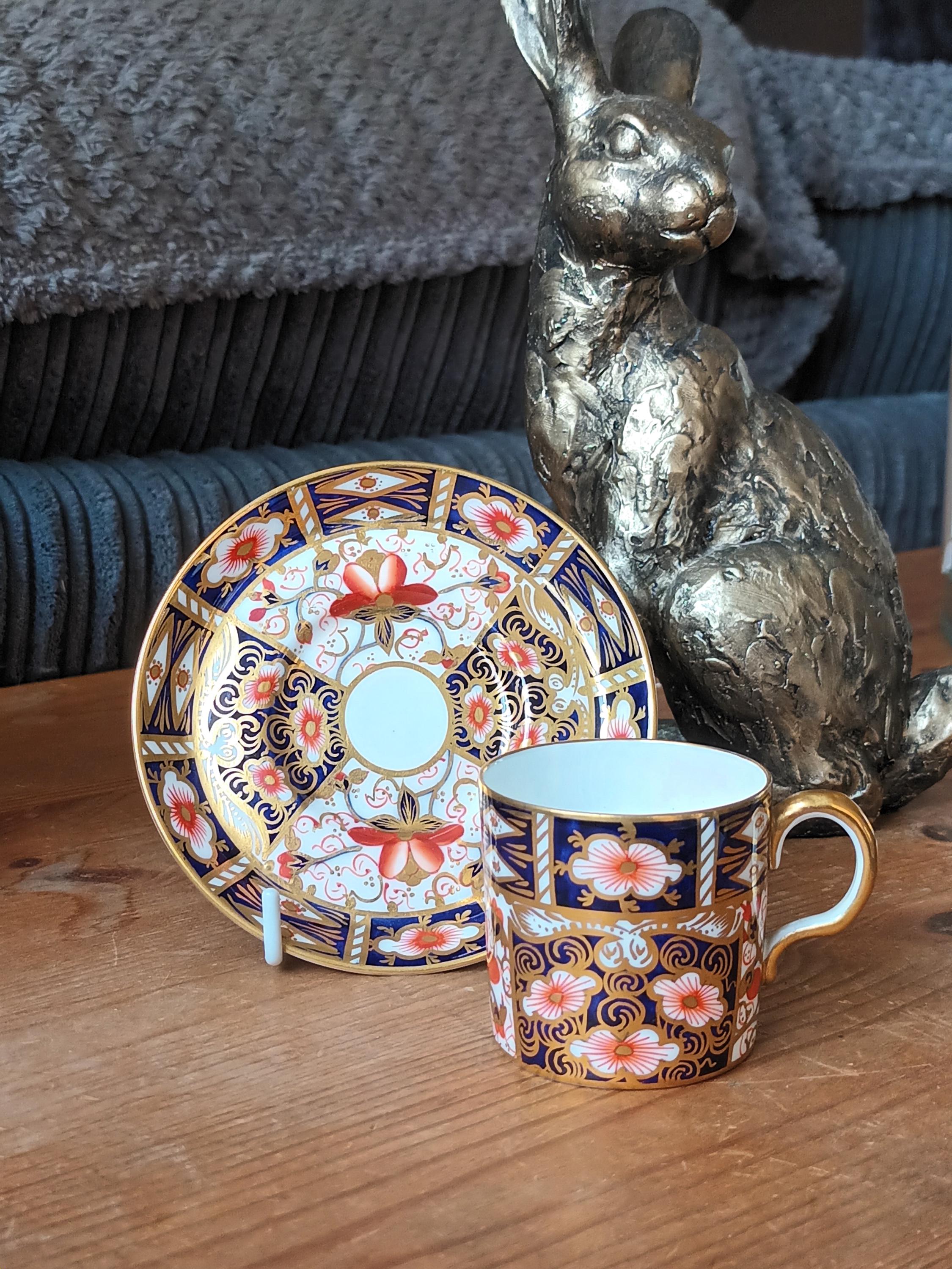 Beautiful Rare Antique Royal Crown Derby Fine Bone China Coffee