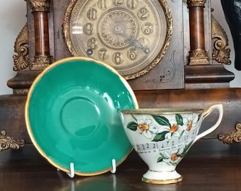 Precioso juego de té vintage de porcelana inglesa Taylor Kent con flores de los estados americanos, diseño Florida 27 Orange Blossom de la década de 1960, en excelente estado.
