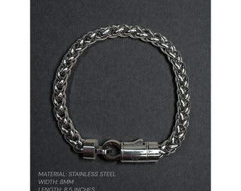 Stainless Steel Byzantine Chain Bracelet Biker 2000s