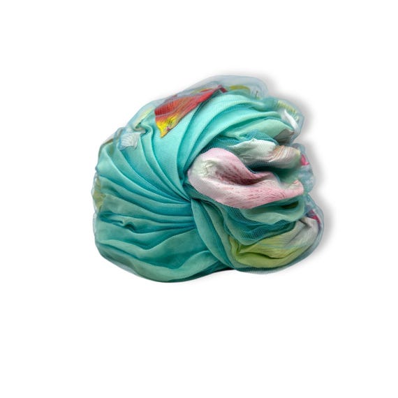 Vintage 1960s Christian Dior Silk Cotton Tulle Floral Turban Hat Paris 1960s Dior Turban - Etsy main image 2