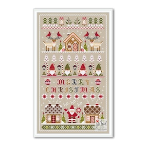 Christmas Sampler Cross Stitch Pattern: Reindeer Gingerbread (PDF Pattern)