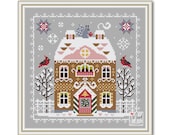 Christmas Gingerbread House Cross Stitch Pattern: Winter Snowy Sampler (PDF Pattern)