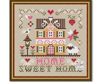 Sweet Home Kreuzstichmuster: Haus Sampler (PDF-Muster)