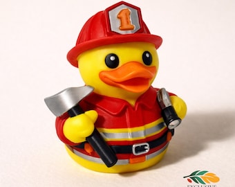 Firefighter Duck Figure Dashboard Ducking Decoration Car Accessory Toy Fireman Desk Ornament Collectible Firefighter Gift Party Favor
