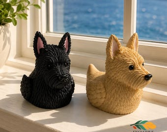 Scottish Terrier Duck Dashboard Ornament Cruise Souvenir Collectible Gift Men Enthusiast Black Wheaten Scottie Figurine 3d Printed Novelty