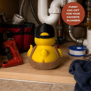 Plumber Gift Men Dashboard Duck Desk Buddy Appreciation Gift Electrician Tradesman Thank You Gag Novelty Bathroom Humor Office Decoration image 7