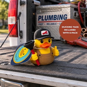 Plumber Gift Men Dashboard Duck Desk Buddy Appreciation Gift Electrician Tradesman Thank You Gag Novelty Bathroom Humor Office Decoration image 6