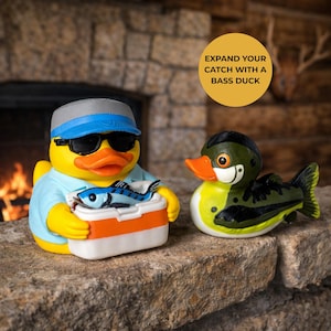 Fishing Duck Decor Duck Hunter Decoration Cabin Decor Fishing Enthusiast Present Desk Ornament Dashboard Fisherman Funny Gift Tackle Box image 7