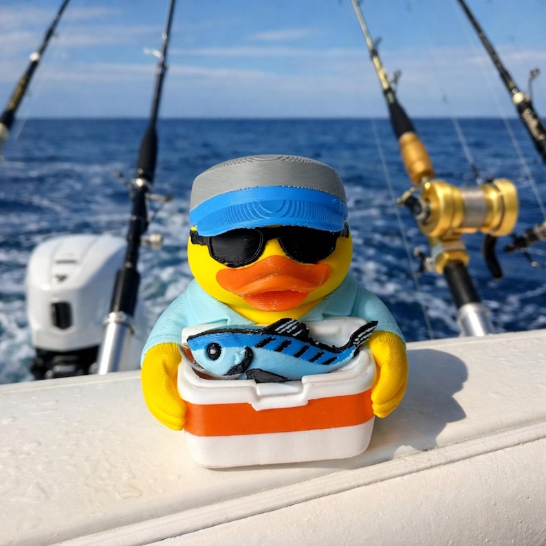 Fishing Duck Decor Duck Hunter Decoration Cabin Decor Fishing Enthusiast Present Desk Ornament Dashboard Fisherman Funny Gift Tackle Box image 8