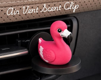Flamingo Car Freshener Vent Diffuser Essential Oil Accessory Tropical Automobile Charm Beach Theme Gift Men 4x4 Decor Dashboard Aroma Clip