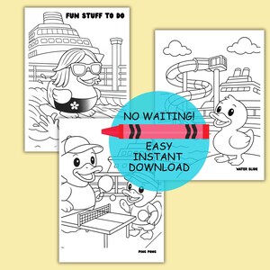 Duck Hide Seek Coloring Adventure Cruise Ship Activity Book Kids Entertainment Solution Printable Travel Pages Family Vacation Fun Memory Making Keepsake Creative Art Project Children Travel Game Instant Download Option Ship Exploration