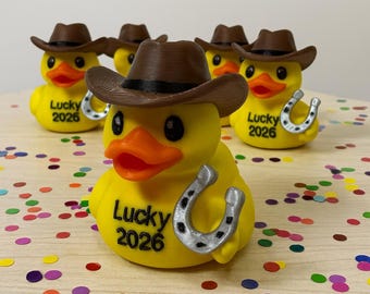 Lucky Cowboy Duck 2026 Good Luck Charm Dashboard Decoration Western Theme Party Favor Decor Desk Accessory Cruise Gift 4x4er Ornament 2026