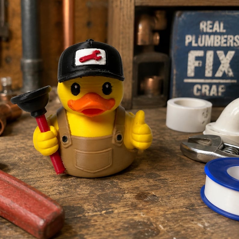 Plumber Gift Men Dashboard Duck Desk Buddy Appreciation Gift Electrician Tradesman Thank You Gag Novelty Bathroom Humor Office Decoration image 10