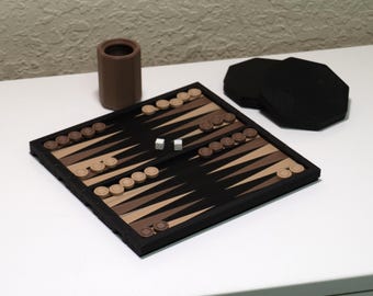 Portable Backgammon Set Travel Board Game Gift Idea Men Strategy Game Roll Up Compact Design Waterproof Material Outdoor Entertainment