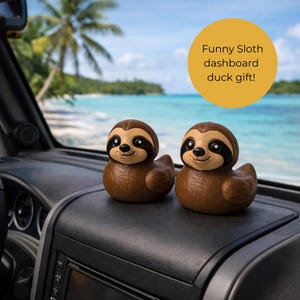 Sloth Duck Figurine Funny Animal Decoration 4x4er Dash Display Desk Accessory Cute Ducky Collectible Statue Unique Cruise Gift Ducking Game image 4