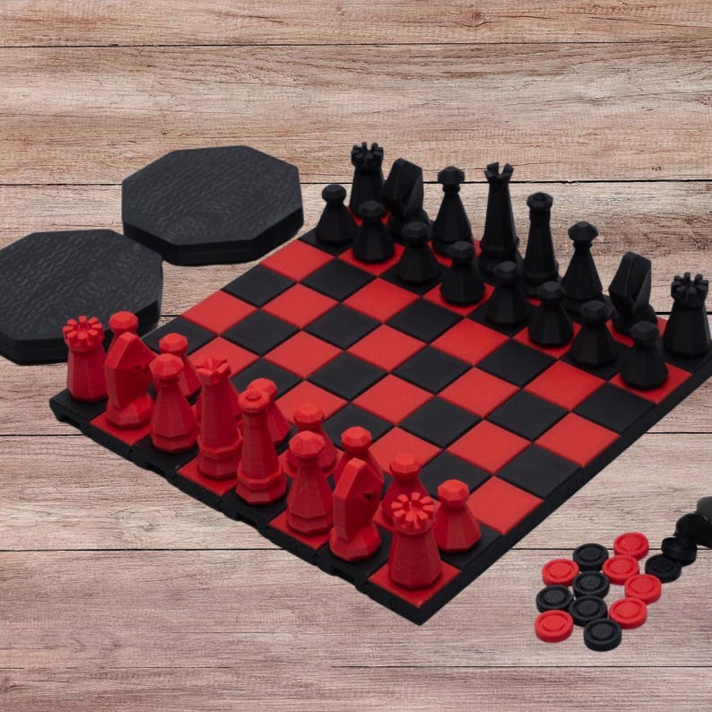 Travel Chess Set Tan Black Checkers Game Board Roll Up Portable Chess Vacation Entertainment Camping Activity Kit Compact Strategy Game Red and Black