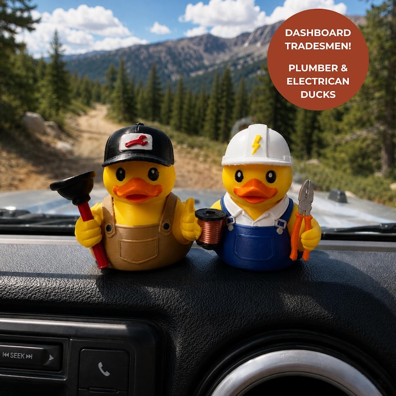 Plumber Gift Men Dashboard Duck Desk Buddy Appreciation Gift Electrician Tradesman Thank You Gag Novelty Bathroom Humor Office Decoration image 11