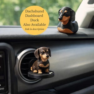 Dog Lover Gift Dachshund Car Accessory Wiener Dog Vent Clip Dashboard Decoration Vehicle Ornament Automobile Charm Air Freshener Holder Fragrance Diffuser Cute Puppy Design Perfect Present Interior Accent Adorable Canine Themed Decor