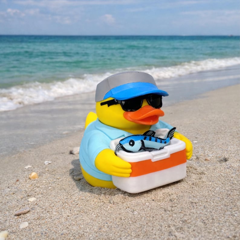 Fishing Duck Decor Duck Hunter Decoration Cabin Decor Fishing Enthusiast Present Desk Ornament Dashboard Fisherman Funny Gift Tackle Box image 4