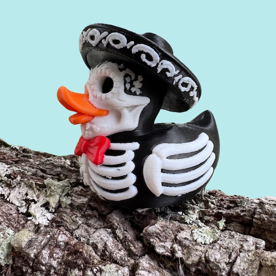 Skeleton Mariachi Duck Dashboard Decoration Display Altar Item Dia Muertos Collectible Figure 3d Printed Sombrero Spooky Fun Duck Gift