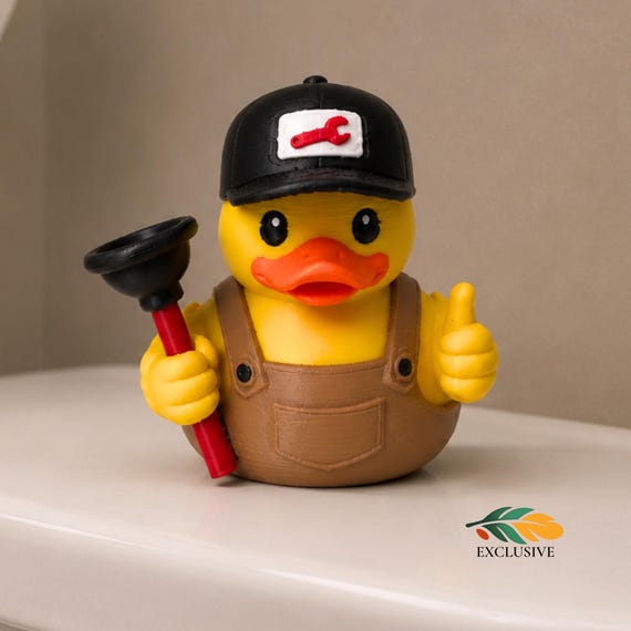 Plumber Gift Men Dashboard Duck Desk Buddy Appreciation Gift Electrician Tradesman Thank You Gag Novelty Bathroom Humor Office Decoration