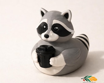 Raccoon Duck Dashboard Buddy Trash Bandit 4x4 Accessory Cruise Duck Hide & Seek Duck Collector Gift Raccoon Lover Funny 3D Printed Figurine