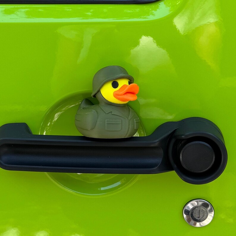 Military Duck Dashboard Toy Car Decoration Jeeping Accessory Combat Duck Helmet Design Patriot Gift Idea Present Boot Camp Graduation image 6