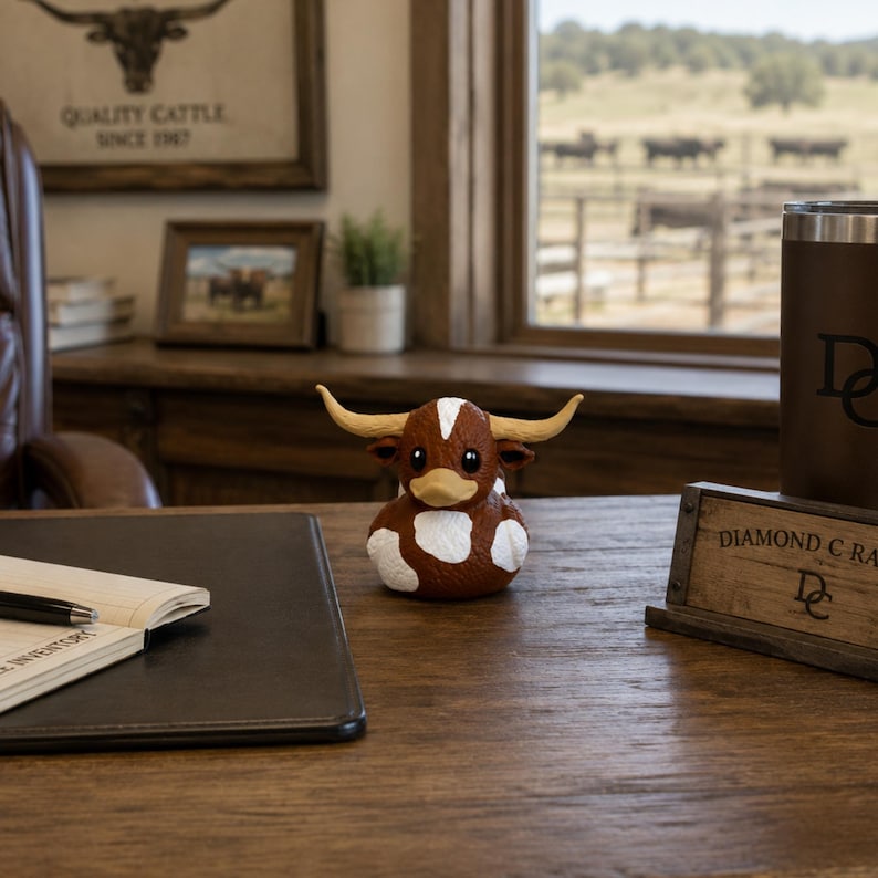 Decoración para el tablero del Texas Longhorn Duck, regalo coleccionable para estudiantes universitarios, accesorio para el escritorio de la residencia estudiantil, recuerdo para fanáticos del fútbol americano. imagen 9