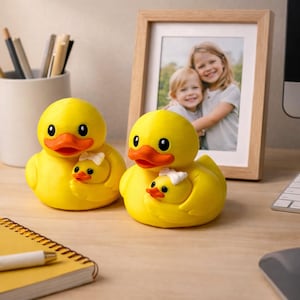 Maternal Love Figurine Duck Family Sculpture Protective Mother Design Baby Duck Ornament Desk Decoration Office Accessory Nursery Shelf Display Meaningful Gift Idea Mother Day Present Parenting Symbol Keepsake Collectible Heartwarming