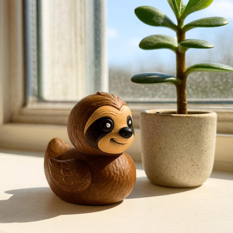 Sloth Duck Figurine Funny Animal Decoration 4x4er Dash Display Desk Accessory Cute Ducky Collectible Statue Unique Cruise Gift Ducking Game image 14