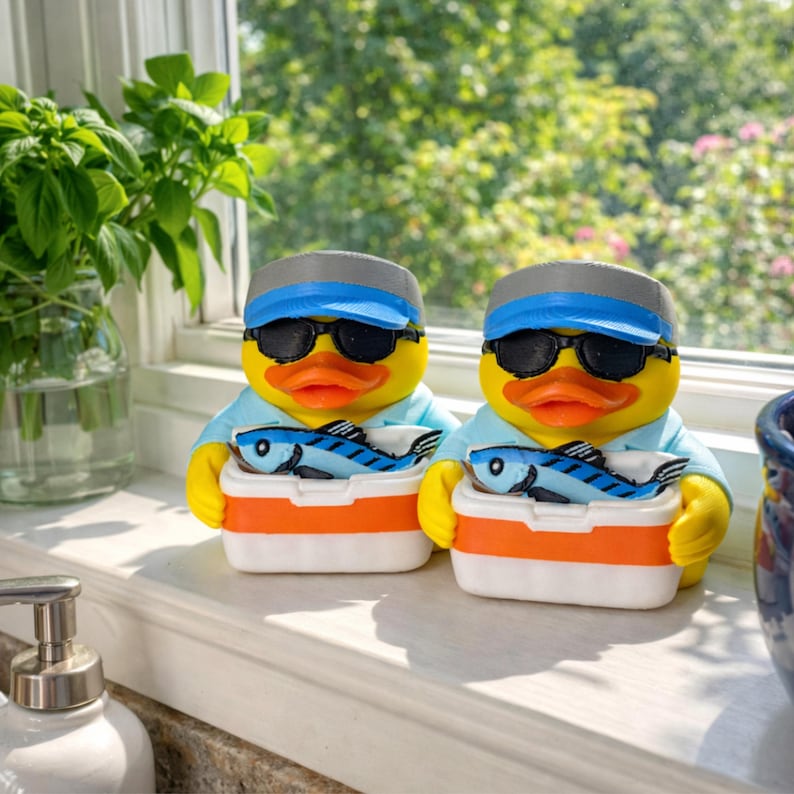 Fishing Duck Decor Duck Hunter Decoration Cabin Decor Fishing Enthusiast Present Desk Ornament Dashboard Fisherman Funny Gift Tackle Box image 11