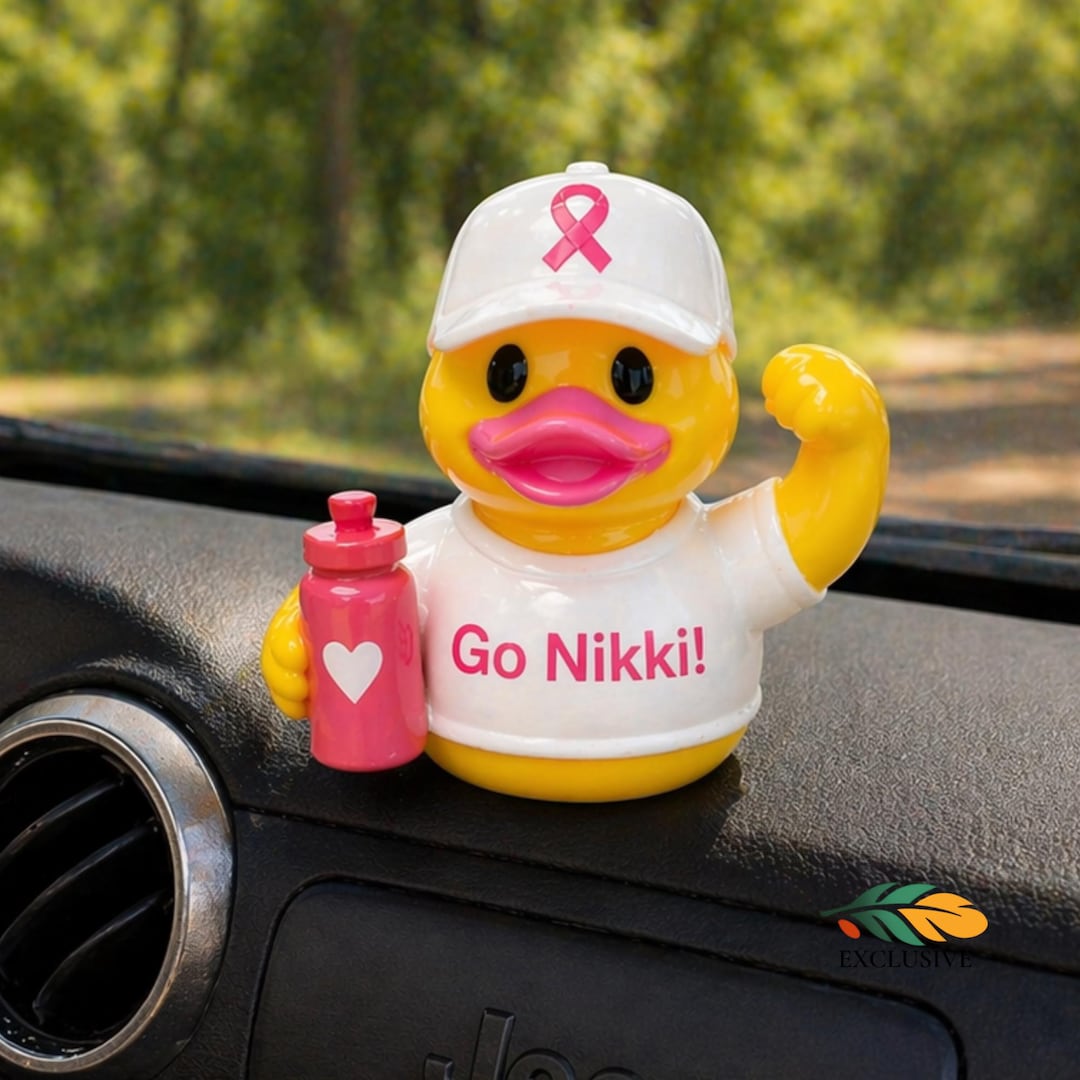 Breast Cancer Duck Dashboard Decoration Custom Thank You Accessory ...