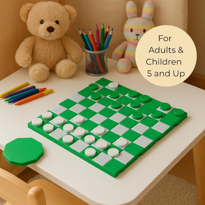 Travel Chess Set Tan Black Checkers Game Board Roll Up Portable Chess Vacation Entertainment Camping Activity Kit Compact Strategy Game Green and White
