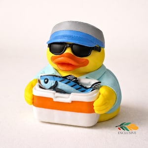 Fishing Duck Decor Duck Hunter Decoration Cabin Decor Fishing Enthusiast Present Desk Ornament Dashboard Fisherman Funny Gift Tackle Box image 1