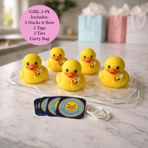 Regalo para el Día de la Madre, Pato de Amor Materno Infantil, Lazo Familiar, Idea de Regalo para Mamá Protectora, Decoración de Estante por Menos de 10 Dólares, Figura de Abrazo Coleccionable 5-pk Ducks - Girl