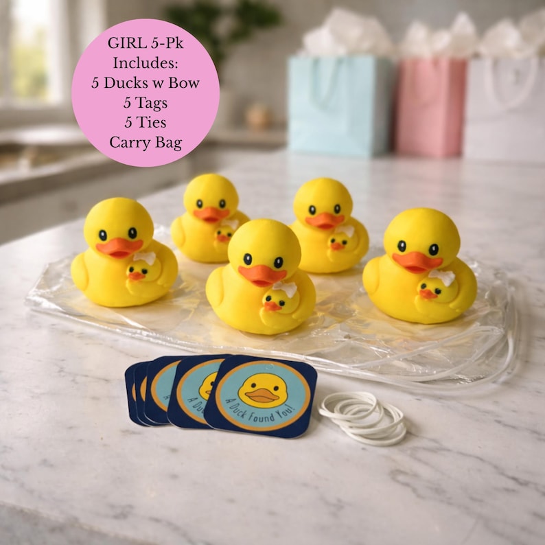 Regalo para el Día de la Madre, Pato de Amor Materno Infantil, Lazo Familiar, Idea de Regalo para Mamá Protectora, Decoración de Estante por Menos de 10 Dólares, Figura de Abrazo Coleccionable 5-pk Ducks - Girl
