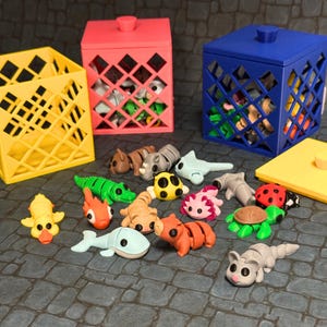 Sensory Fidget Animals for Kids and Adult Desk Decor Mini Pets for Stress Relief Flexi Articulated 3D Printed Student Reward Fun Toy Prize
