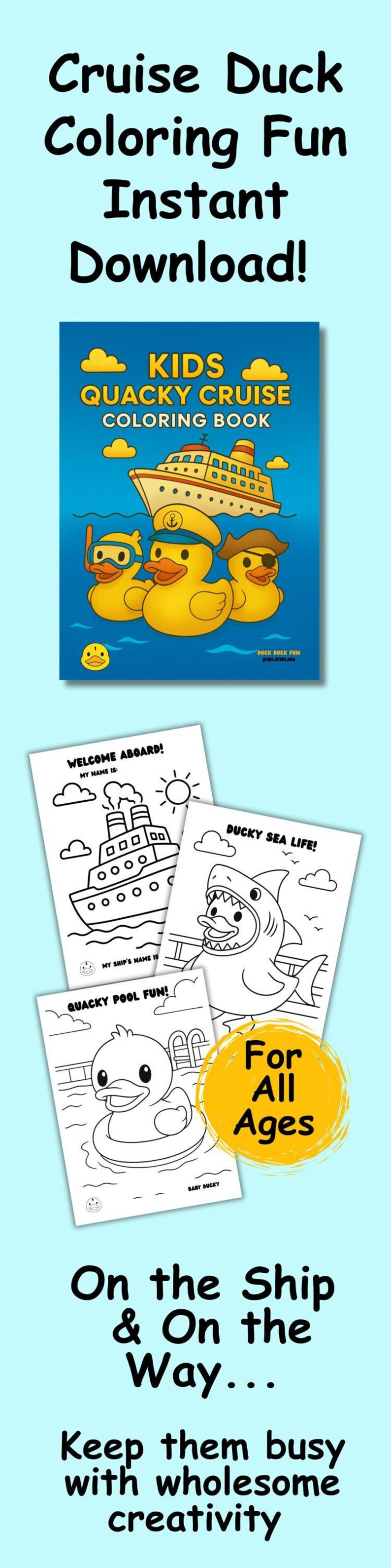 Cruise Coloring Book Kids Cruise Entertainment Activity Printable Duck Hide Seek Family Fun Vacation Memory Keepsake Gift Travel Art Project image 12