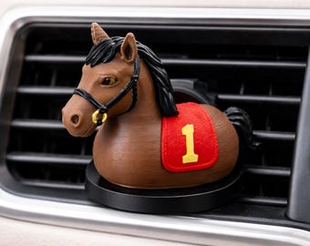 Racehorse Vent Clip Car Accessory Horse Enthusiast Gift Idea Kentucky Derby Themed Decoration Auto Freshener Holder Design Truck Scent