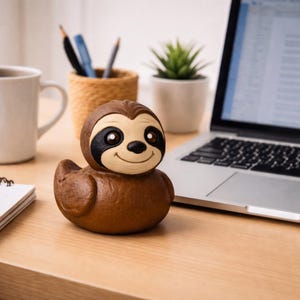 Sloth Duck Figurine Funny Animal Decoration 4x4er Dash Display Desk Accessory Cute Ducky Collectible Statue Unique Cruise Gift Ducking Game image 6