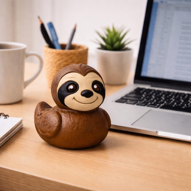 Sloth Duck Figurine Funny Animal Decoration 4x4er Dash Display Desk Accessory Cute Ducky Collectible Statue Unique Cruise Gift Ducking Game image 6