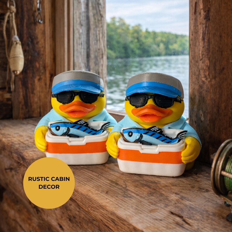 Fishing Duck Decor Duck Hunter Decoration Cabin Decor Fishing Enthusiast Present Desk Ornament Dashboard Fisherman Funny Gift Tackle Box image 10