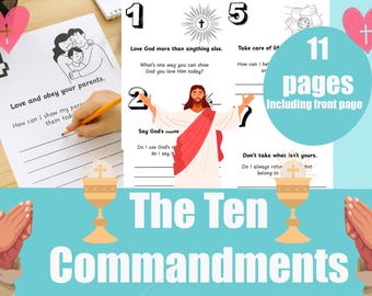 Kids Catholic Ten Commandments Activity Bundle | Religious Education Printable | Primary School | Liturgy | Digital Download I