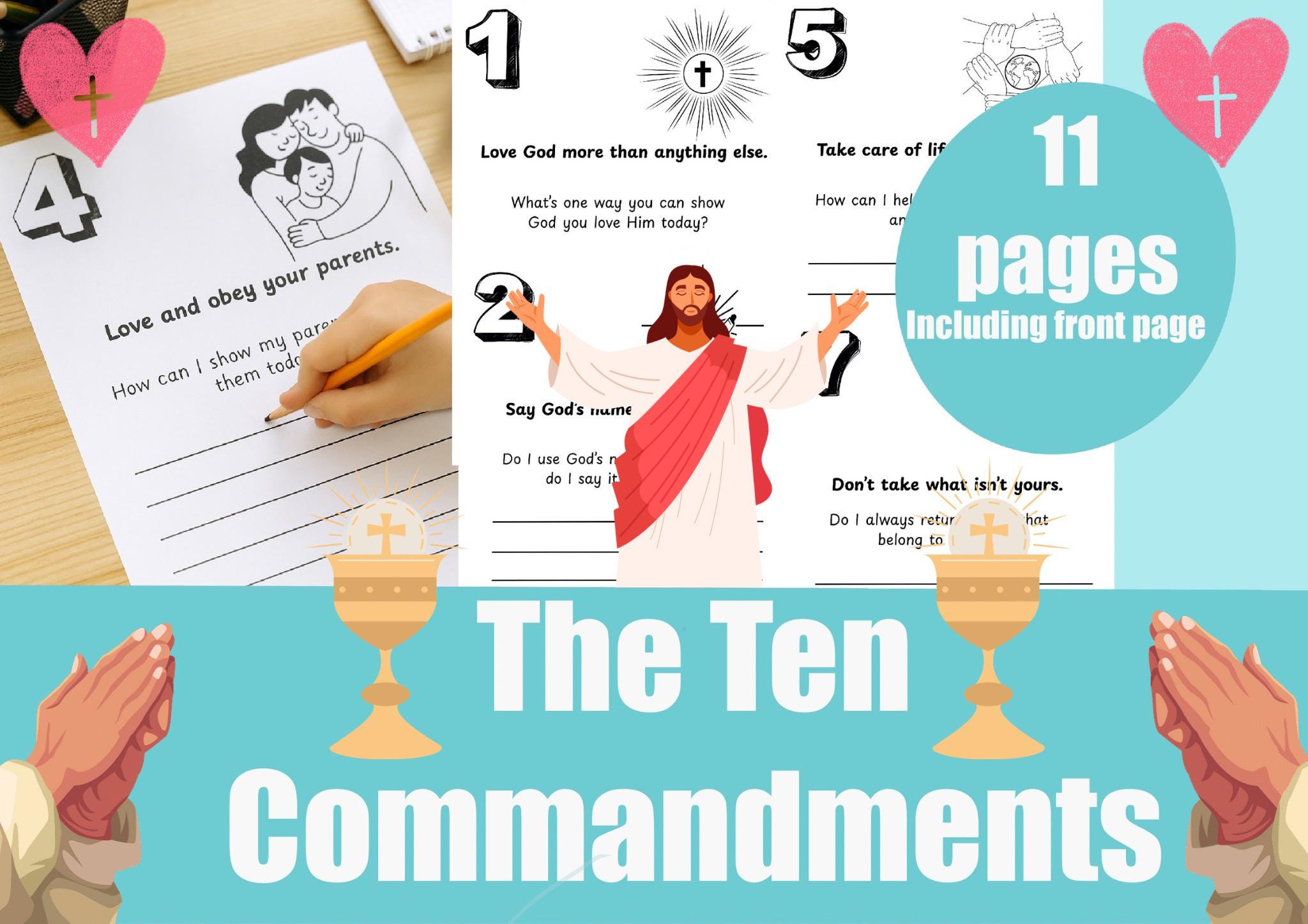 Kids Catholic Ten Commandments Activity Bundle | Religious Education ...