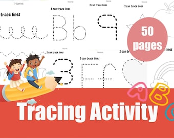 50 A4 "I Can Trace" Alphabet Activity Sheets | A-Z Tracing Printables for Kids