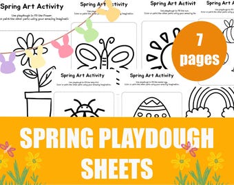 Spring themed playdough and colouring A4 worksheets. Fun activity, perfect for classroom and at home .